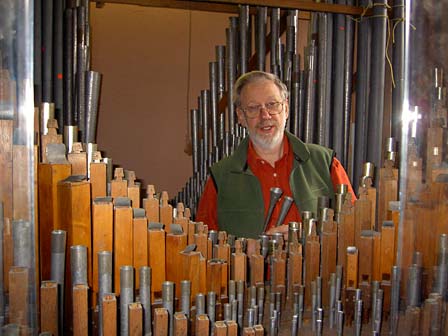 Roland Cropley in the pipe organ